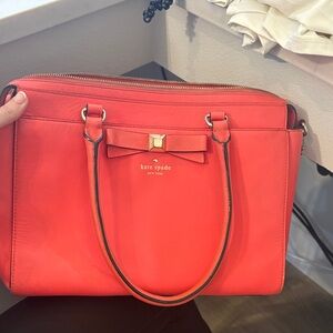 Kate Spade Coral Bag with Bow Accent